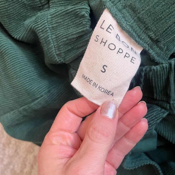 Le Bon Shoppe Green Corduroy Arc Pants - Picture 2 of 5